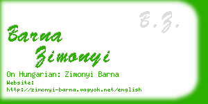barna zimonyi business card